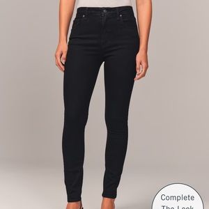 Abercrombie High rise super skinny black jeans